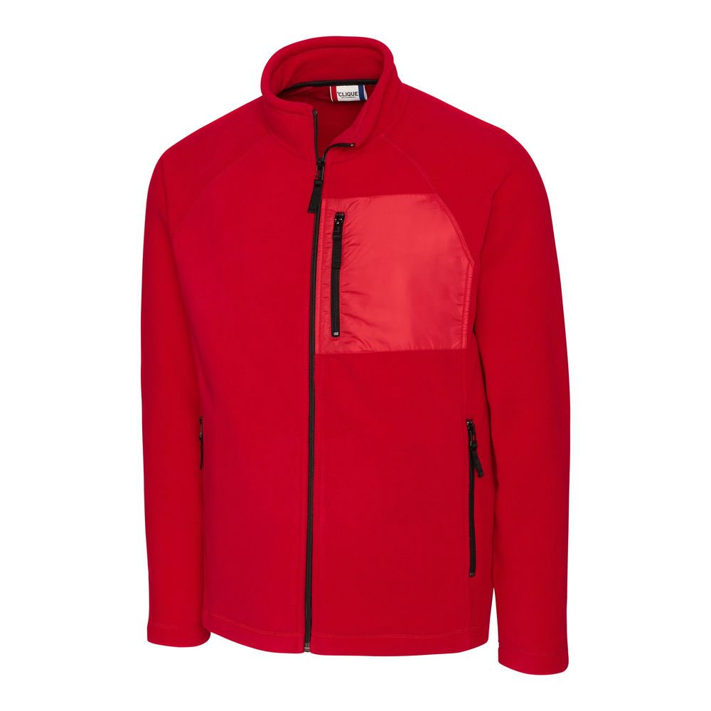 NWT Clique Red Mens Summit Microfleece Hybrid Full Zip